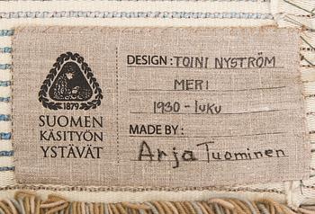 Toini Nyström, rya, modell för Finska handarbetets vänner. Ca 135 x 105 cm.