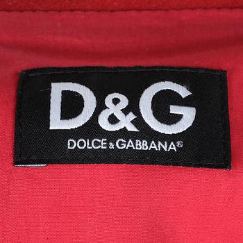 DOLCE & GABBANA, a red woolblend men's coat in military style. Size 48.