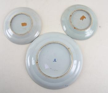 PARTI PORSLIN, 3 delar, Kina, troligen sen Qing, 18/1900-tal.