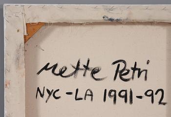 METTE PETRI, olja på duk, "CONSULTING THE ORACLE", sign. o dat. "NYC-LA 1991-92" a tergo.