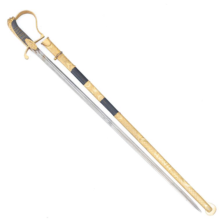 Sabre, Sweden, for an officer, with scabbard.