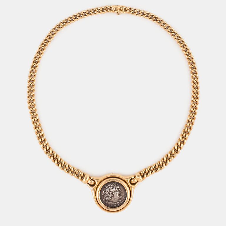 Bulgari collier "Monete" 18K guld med romerska mynt.