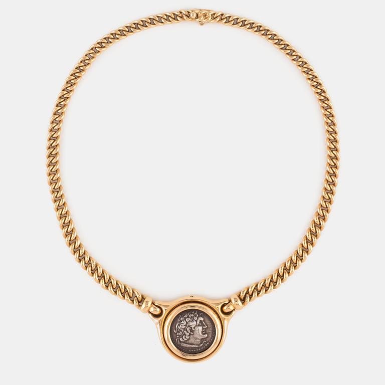 A Bulgari "Monete" necklace in 18K gold and with roman coins.