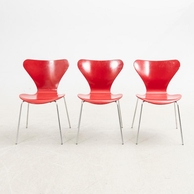 Arne Jacobsen, stolar, 6 st, "Sjuan", Fritz Hansen, Danmark, 1982.