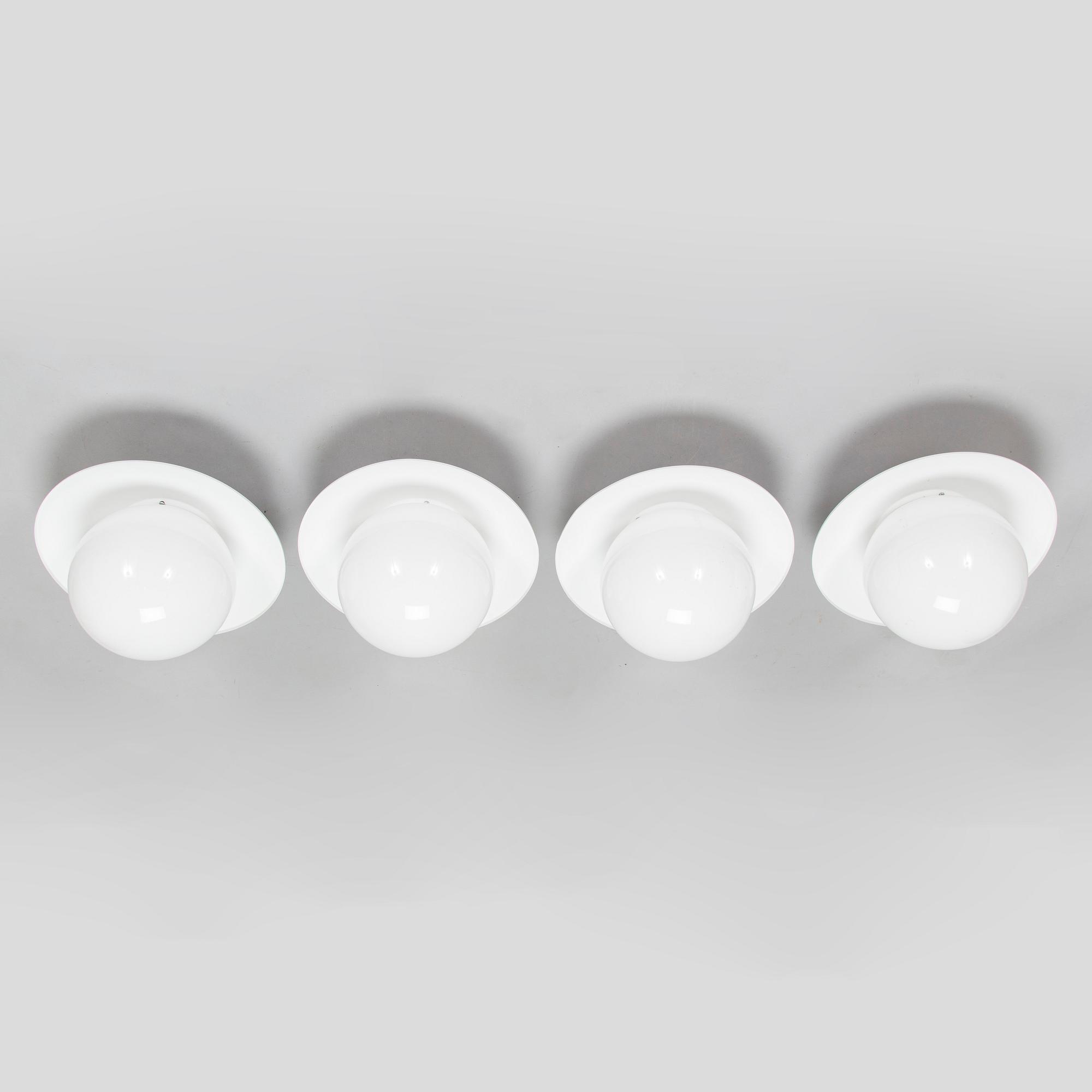 Paavo Tynell, four mid-20th century outdoor wall/ceiling lamps 'H10-100' for Idman Finland.