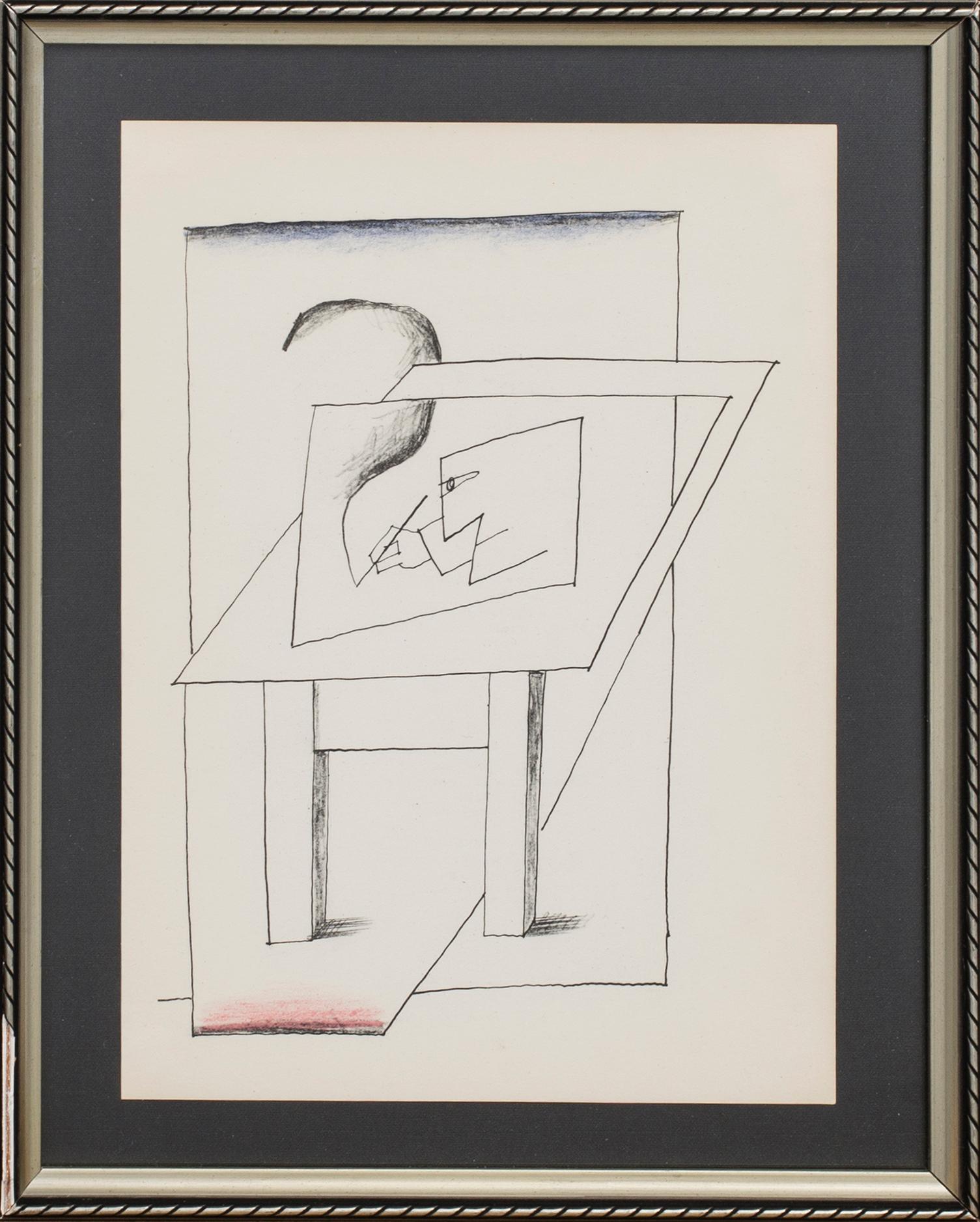 SAÜL STEINBERG, colour lithographe, published 1966 by Maeght and Gallery Redfern, London.