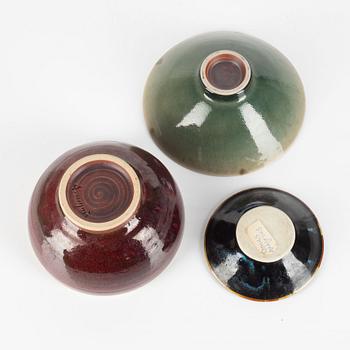 Tomas Anagrius, one dish and three bowls,  second half of the 20th century.