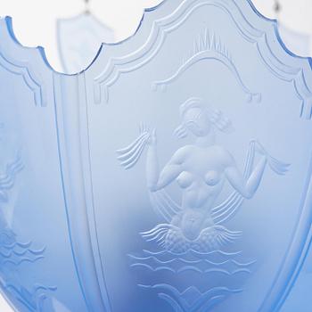 Edward Hald, a Swedish Grace ceiling lamp, Orrefors, 1920s.