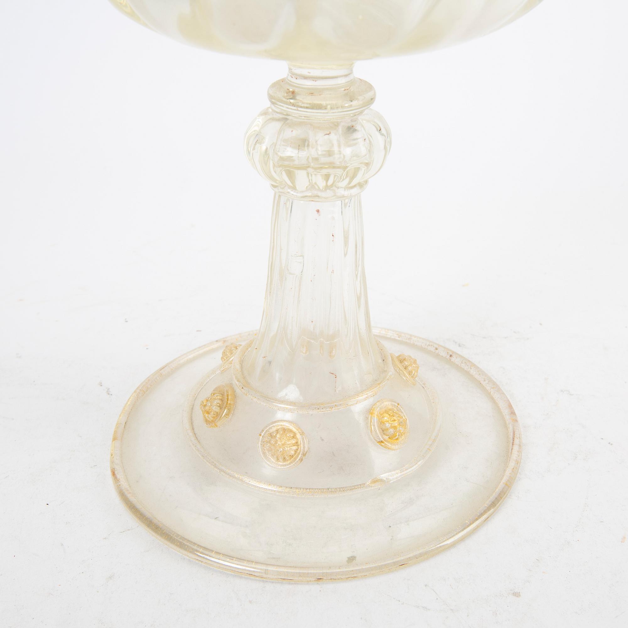 An Italian glass goblet mid 1900s.