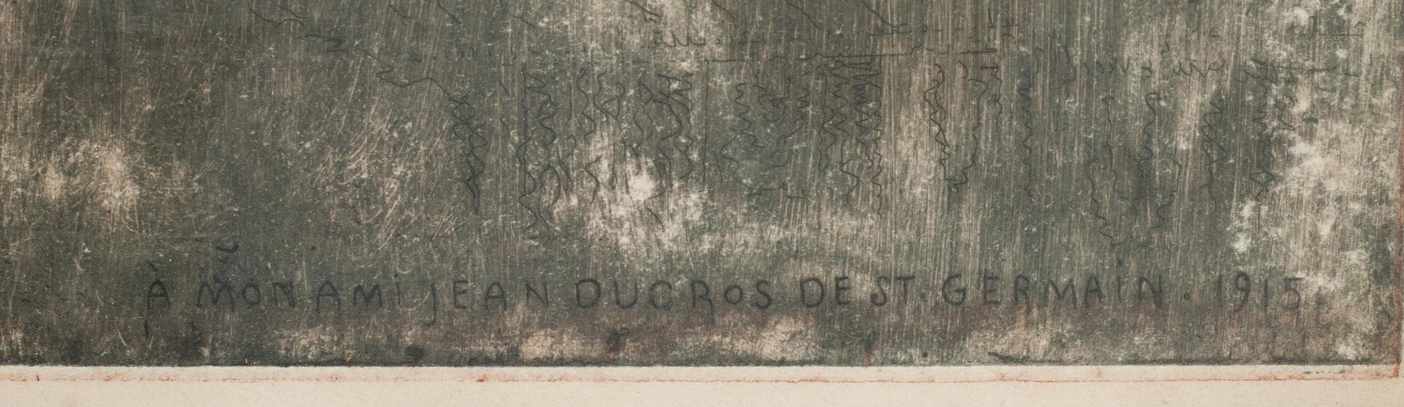 OKÄND KONSTNÄR, etsning, otydligt signerad med dedikation och daterad 1925.