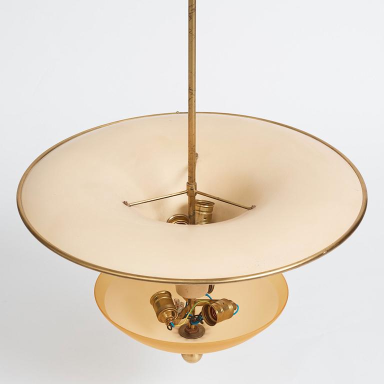 Bertil Brisborg, & Olle Elmgren, a pair of ceiling lamps, custom made, Nordiska Kompaniet 1940s.