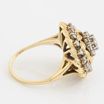 Brilliant- and eight cut diamond ring.