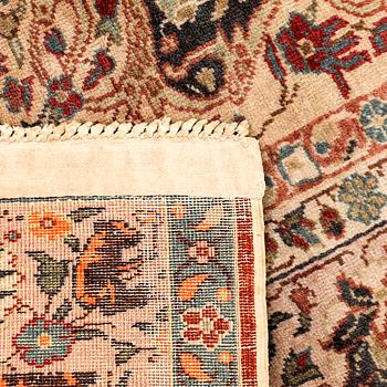 A semiantique Turkish silk carpet ca 166x128 cm.