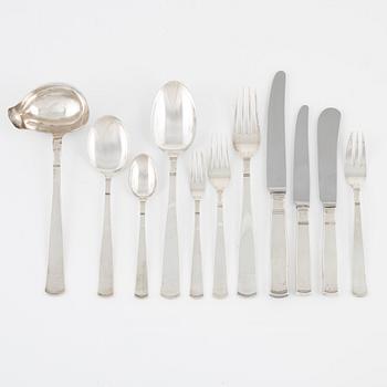 Jacob Ängman, 42 pieces of silver cutlery, 'Rosenholm', GAB, Stockholm/Eskilstuna, 1956-69.