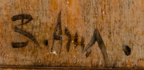 OKÄND KONSTNÄR, olja på pannå, signerad.