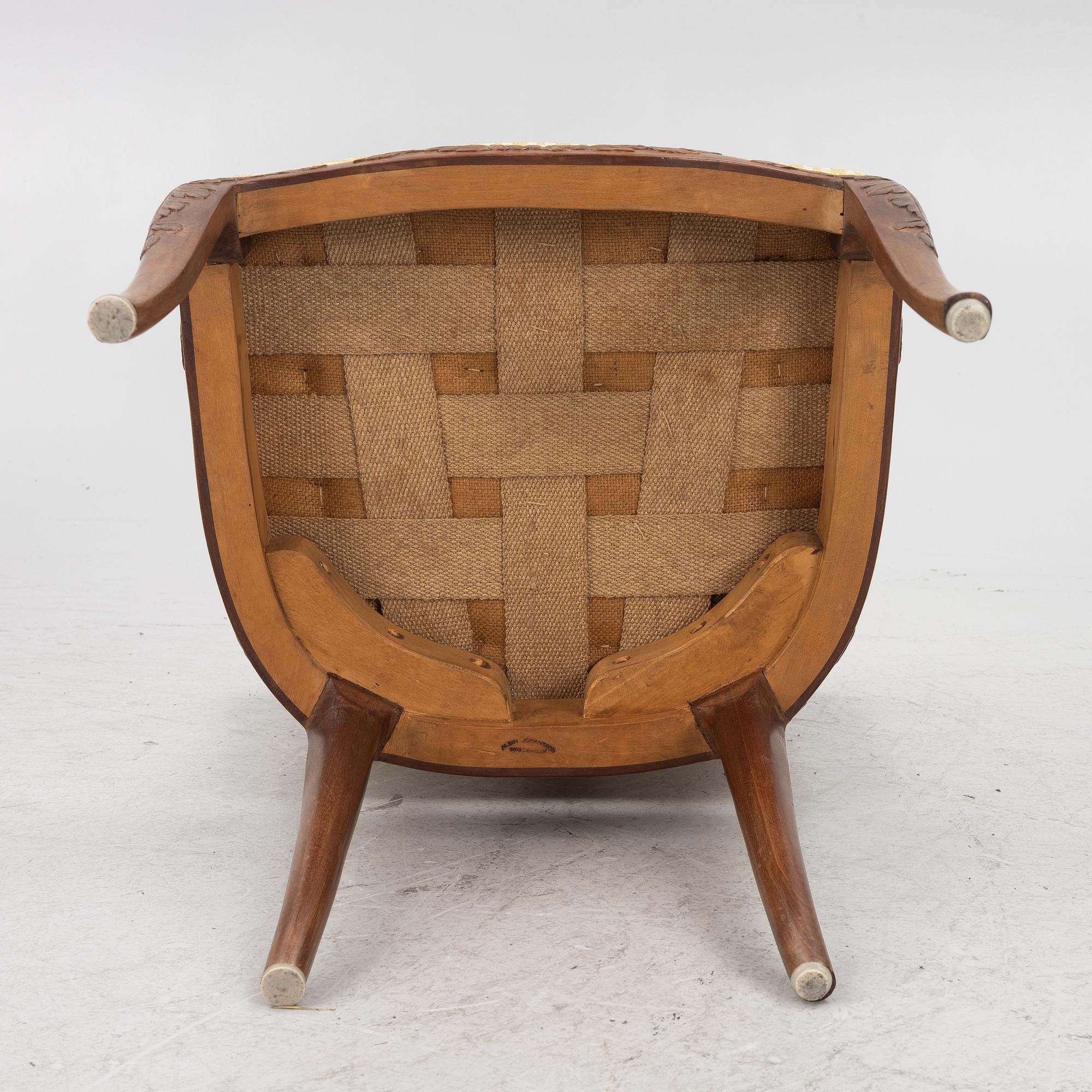 Carl Malmsten, a rare set of six chairs, Cabinetmaker Albin Johansson, Stockholm, 1946.