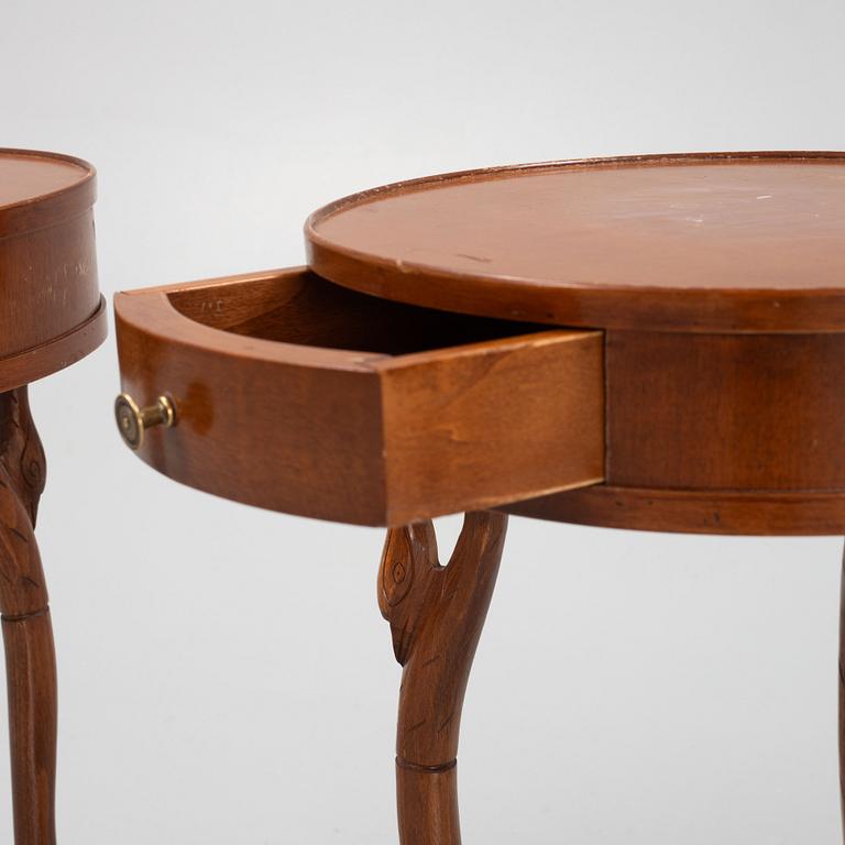 A pair of Empire style bedside tables, Selva, Italy.