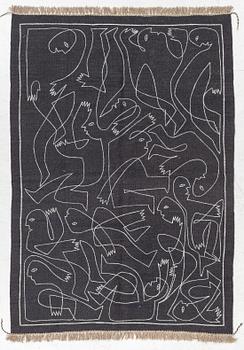 A hand-embroidered Kelim rug, 183 x 126 cm.