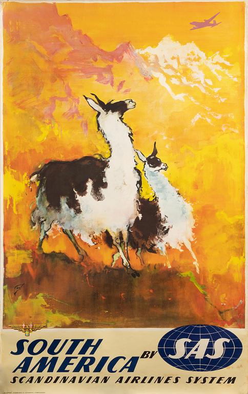 Otto Nielsen, a Scandinavian Airlines vintage poster.