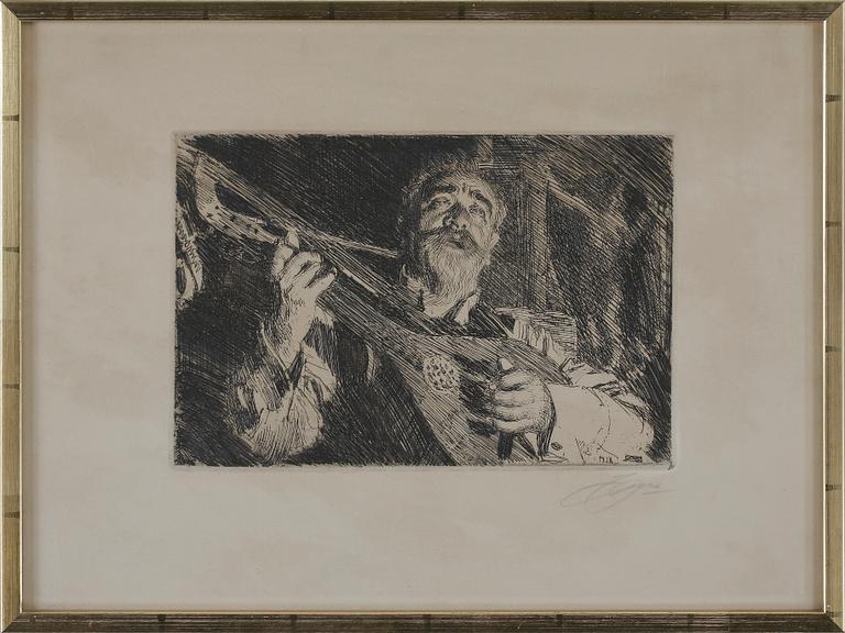 ANDERS ZORN, etsning, 1918, signerad.