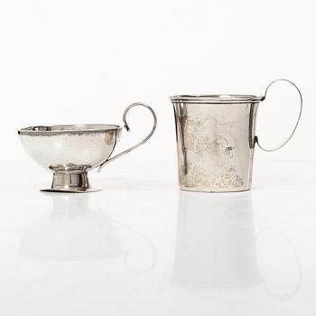 Nine similar silver punsch cups + one of other model, different makers, Sweden, 1945-55.