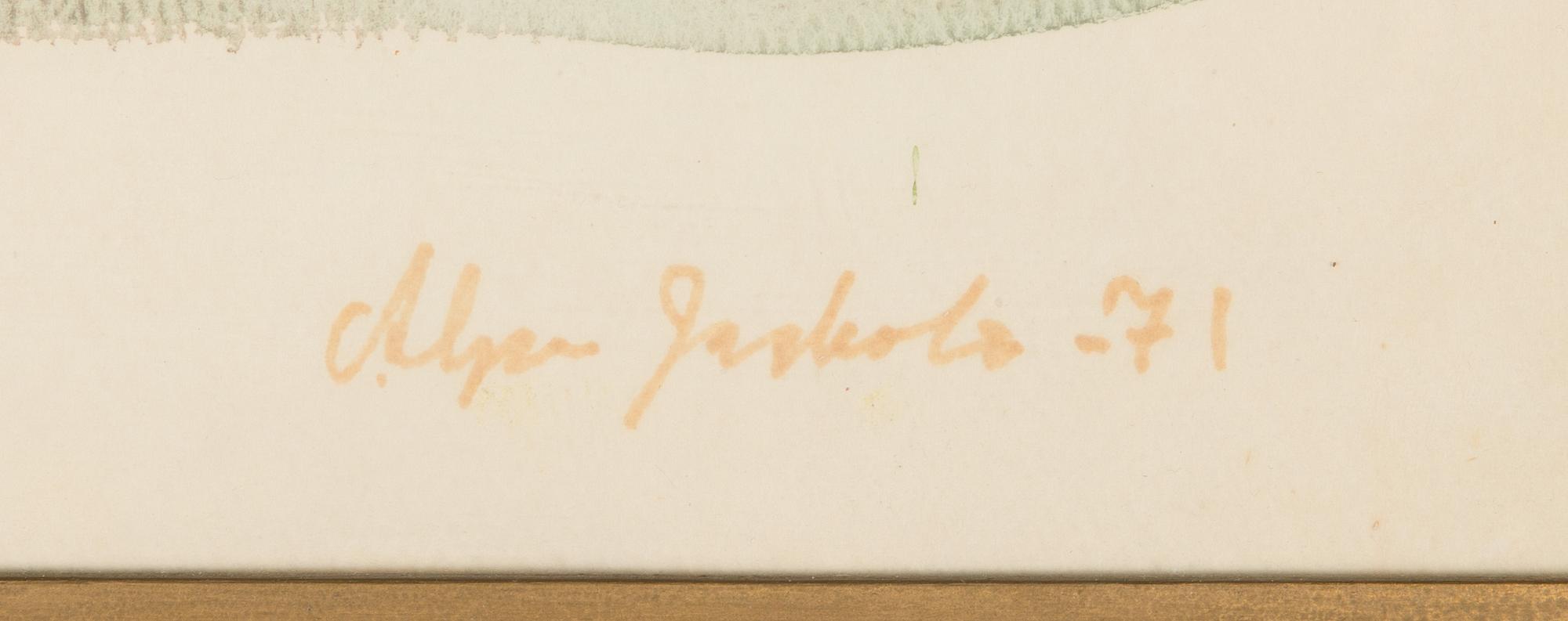 Alpo Jaakola, akvarell, signerad och daterad -71.