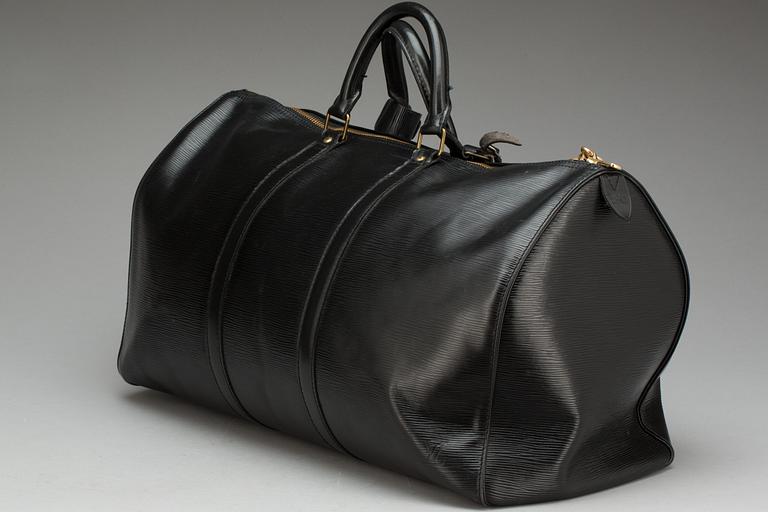 VÄSKA, "Keepall 50 Epi Black", Louis Vuitton,