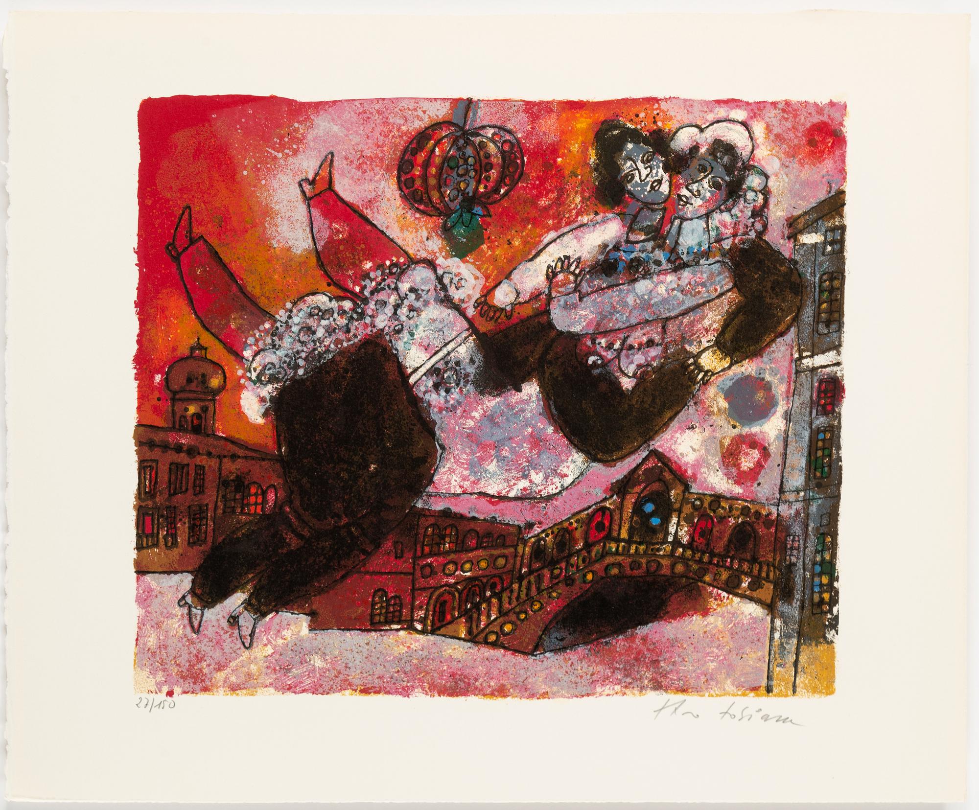 THEO TOBIASSE, PORTFOLIO with 4 lithographs in colour, signed 27/150.