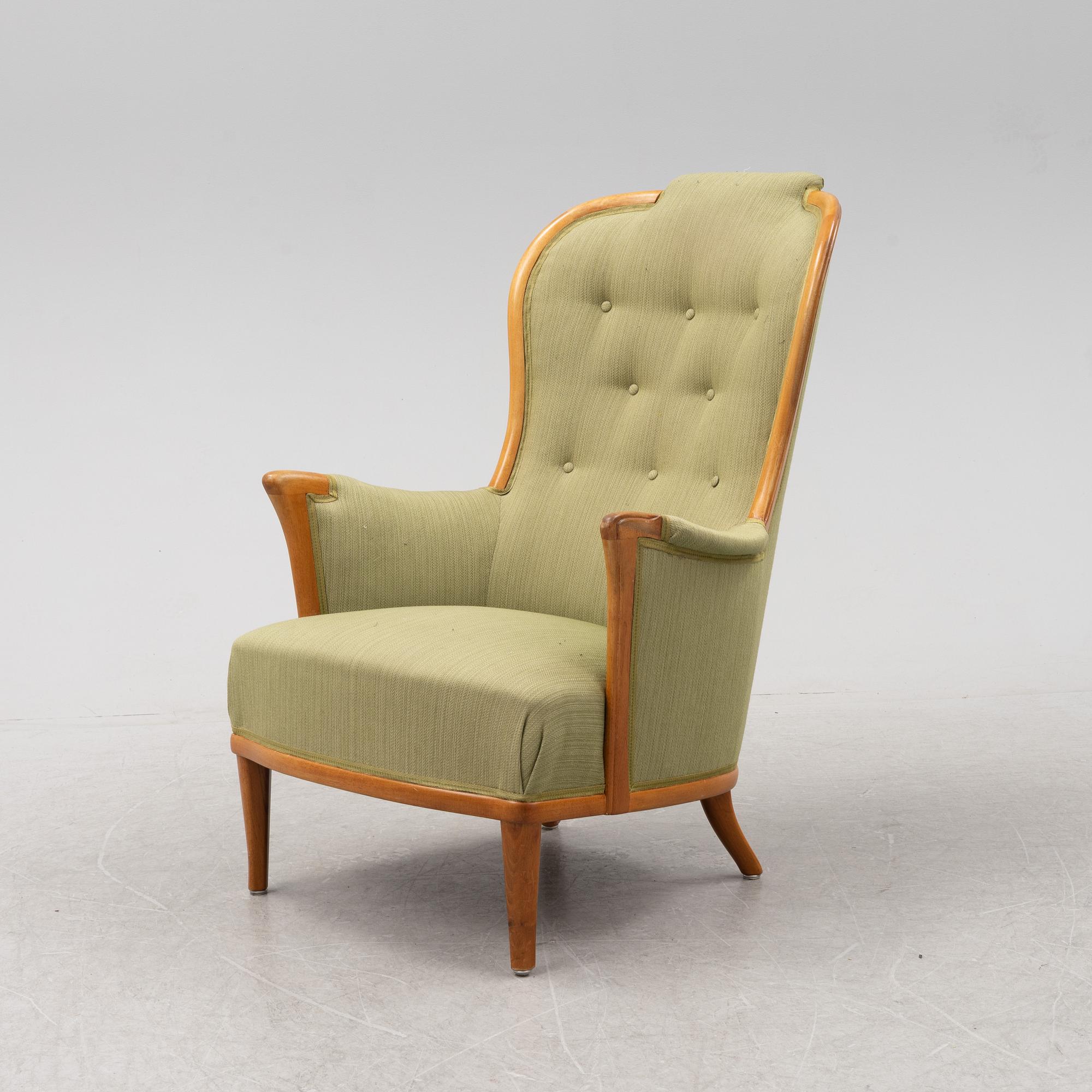 Carl Malmsten, a 'Vår Fru' lounge chair from Bodafors, Sweden, 1960's.