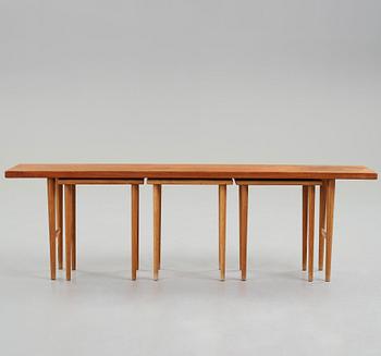 Kurt Østervig, a teak set of four nesting tables, Jason Møbler, Denmark 1950's.