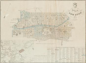 A lithograph map of Turku by C.W. Gyldén, F Tengström, published 1837.