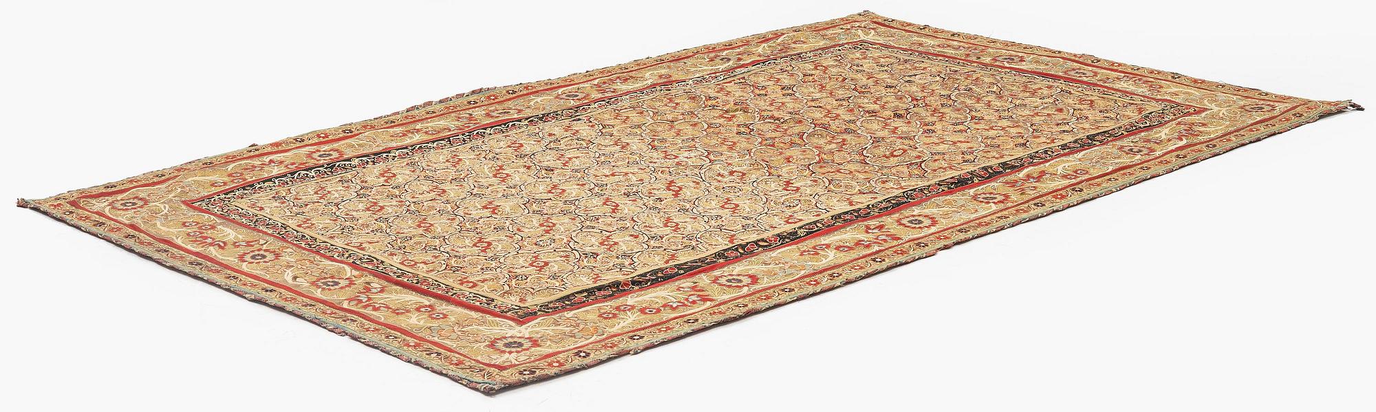 A Rasht embroidered textile, North Persia (Iran), around the year 1900, c. 216 x 127 cm.
