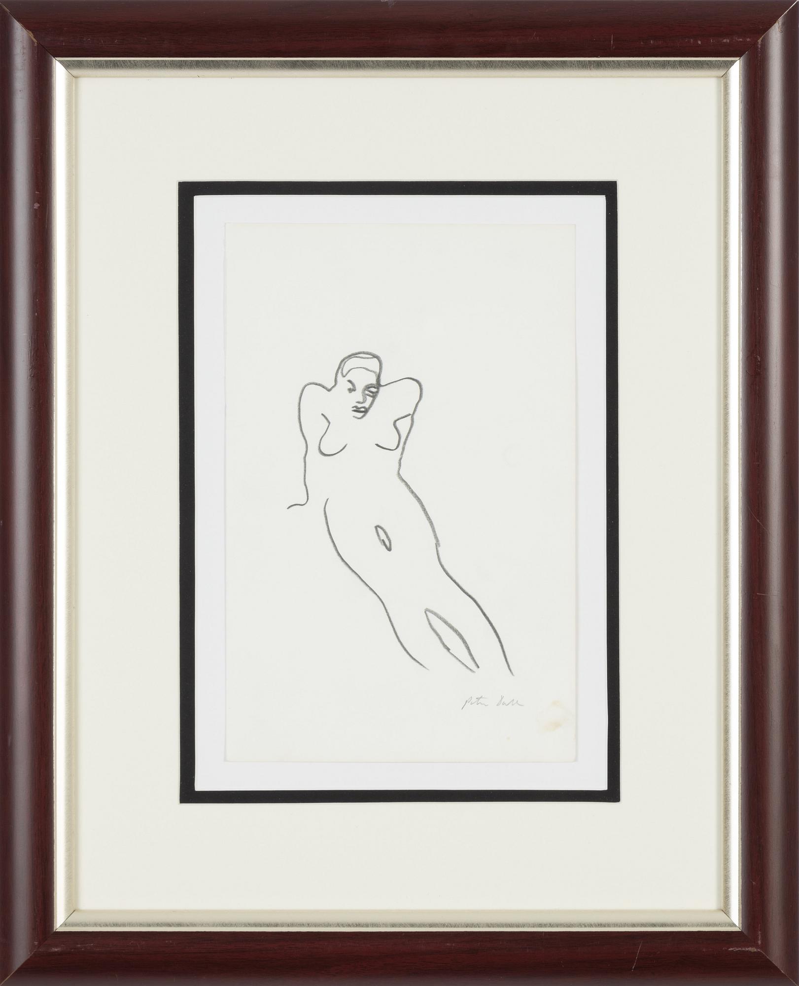Peter Dahl, pencil drawing, signed.