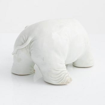 A porcelain elephant figurine, Edo, Japan, 1603-1867.