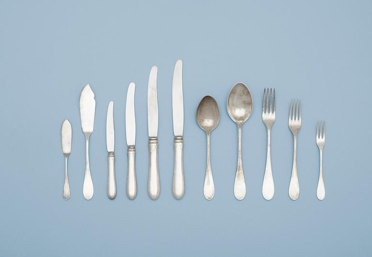 A set of 136 pcs of W.A Bolin 'Model I' flatware, Stockholm ca 1947-49.