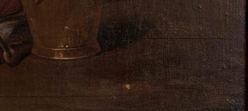 TUNTEMATON/OKÄND/ UNKNOWN, INTERIÖR, olja på pannå, sign. 1700/1800-tal.