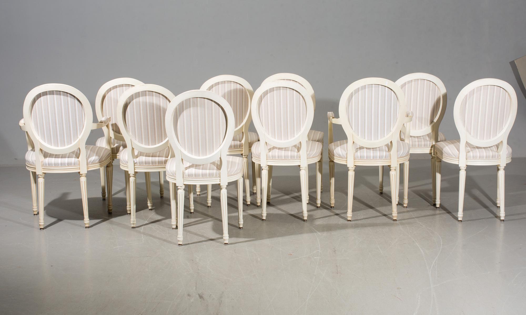 MATGRUPP, 13 delar, gustaviansk stil, 1900-talets andra hälft.