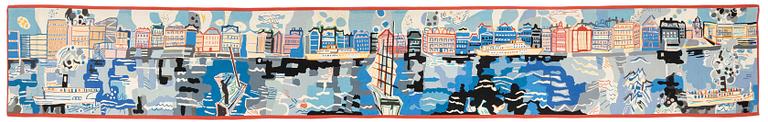 Lars Gynning, vävd tapet, gobelängteknik, ca 690 x 103 cm, signerad GYNNING Portalegre, Portugal.