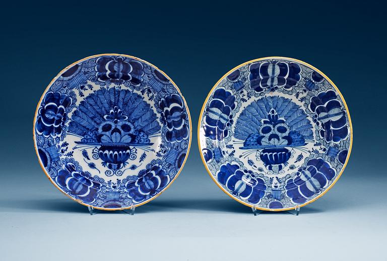 A set of four Delft faience dishes, 18th Century.