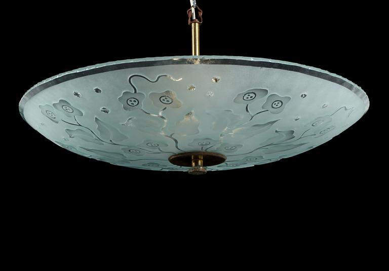 TAKLAMPA, Glössner, omkring 1900-talets mitt. Höjd ca 29 cm.