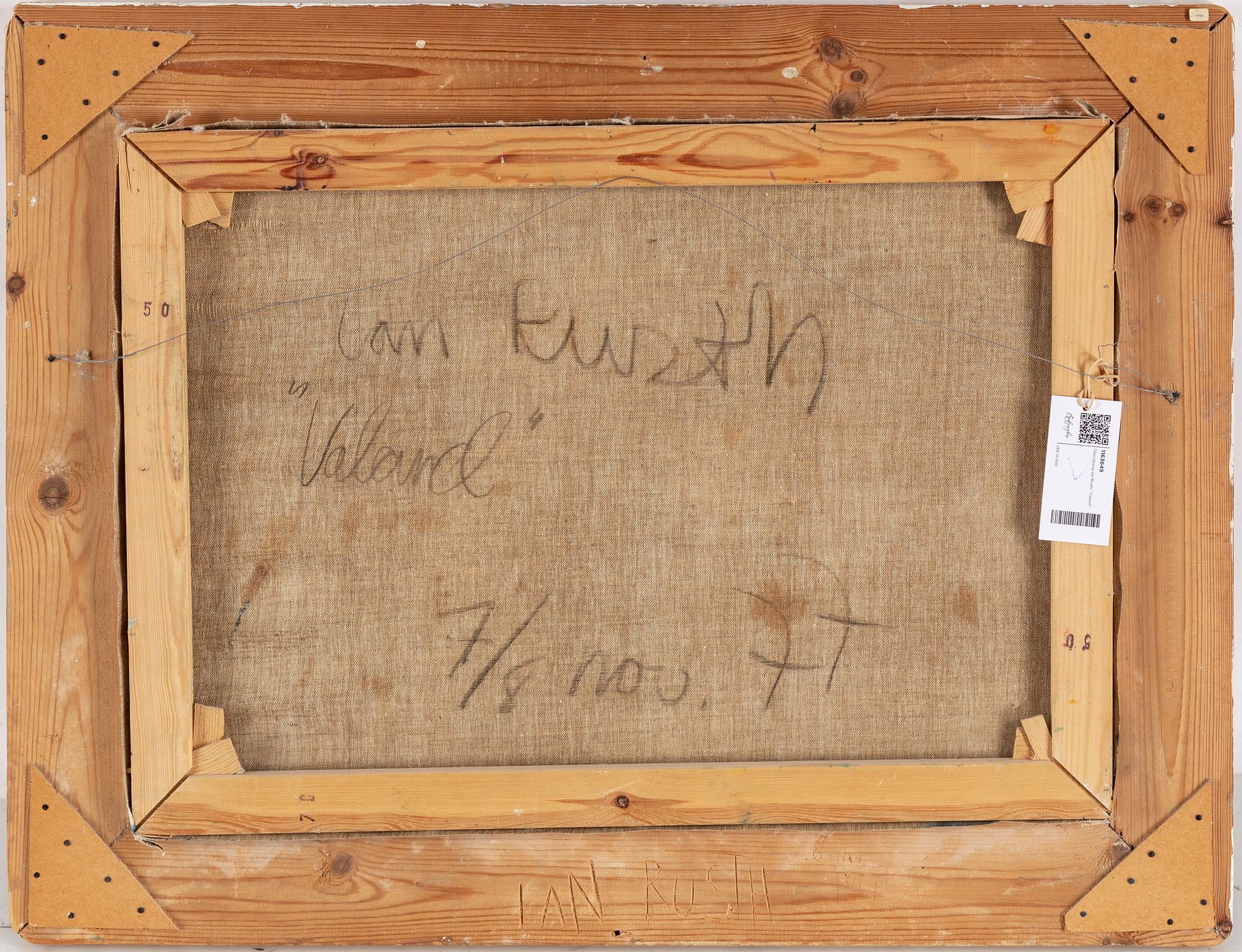 IAN RUSTH, oil on canvas, signed. Dated -77 verso.