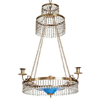 82. A late Gustavian circa 1800 five-light chandelier.