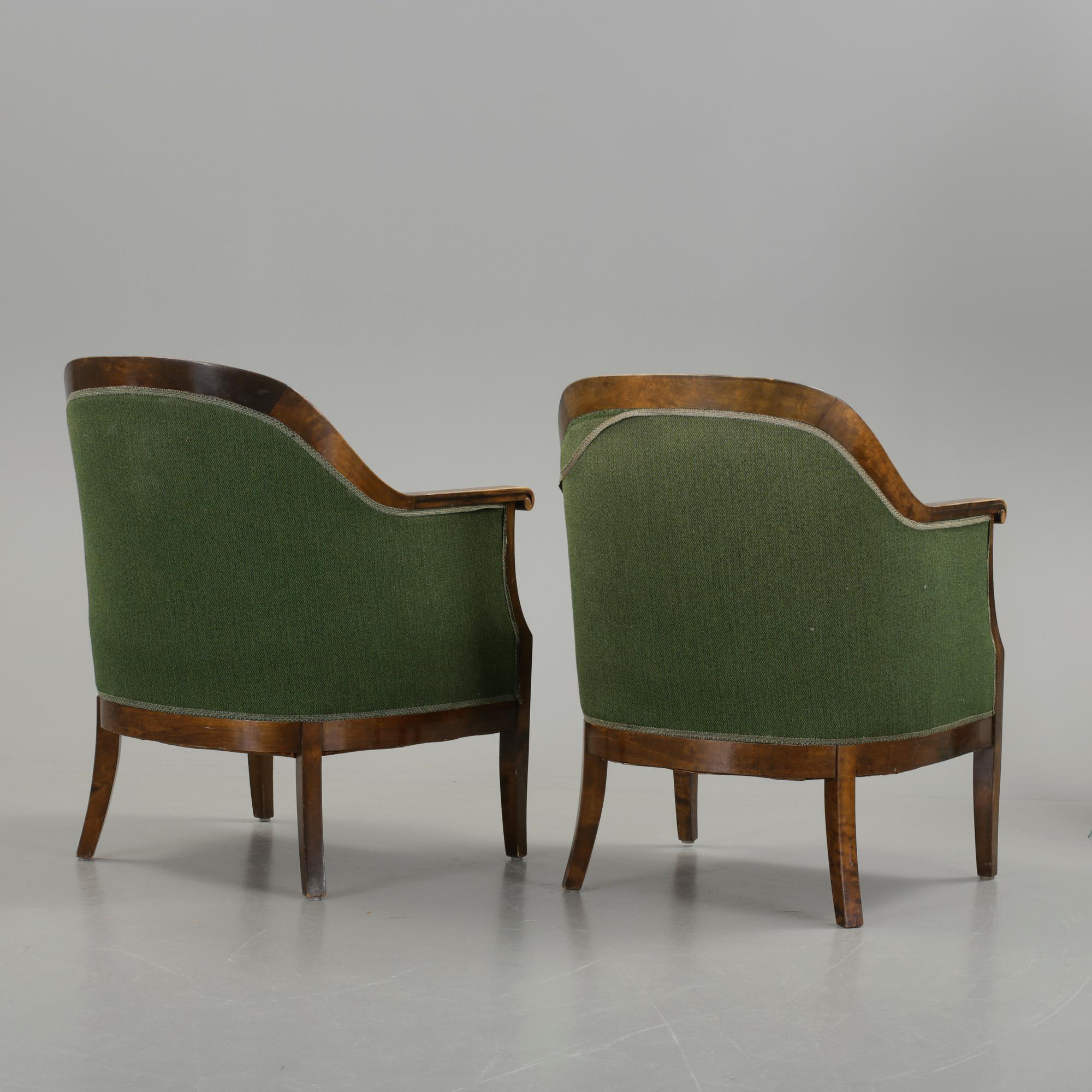 FÅTÖLJER, ett par, art deco, 1900-talets första hälft.