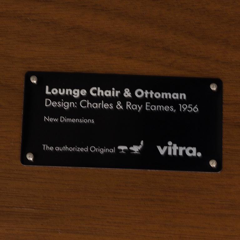 CHARLES & RAY EAMES, a Lounge Chair and Ottoman, Vitra, 2010's.