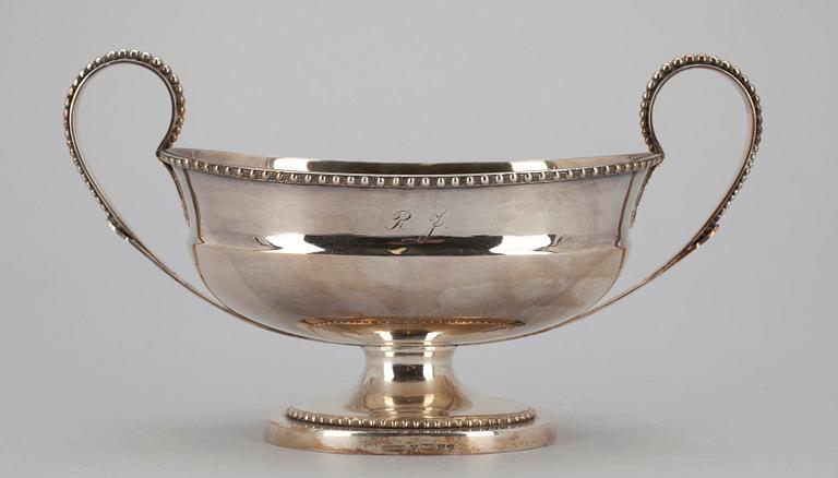 SOCKERSKÅL, silver, gustaviansk stil, F. Timper Helsingfors 1915.