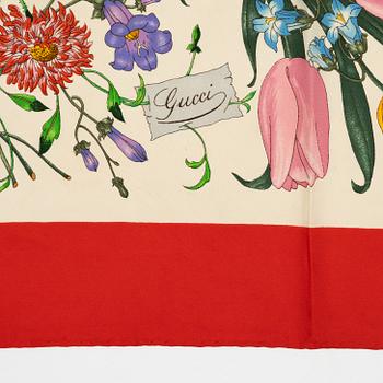 Gucci, a 'Flora' twill silk scarf, 1960's/70's.