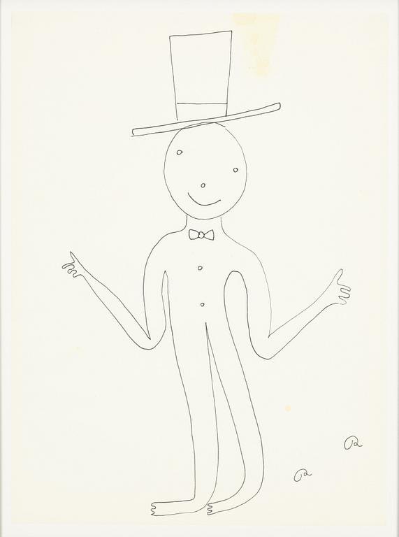 Roger Risberg, indian ink drawing, signed. Executed in 2008.