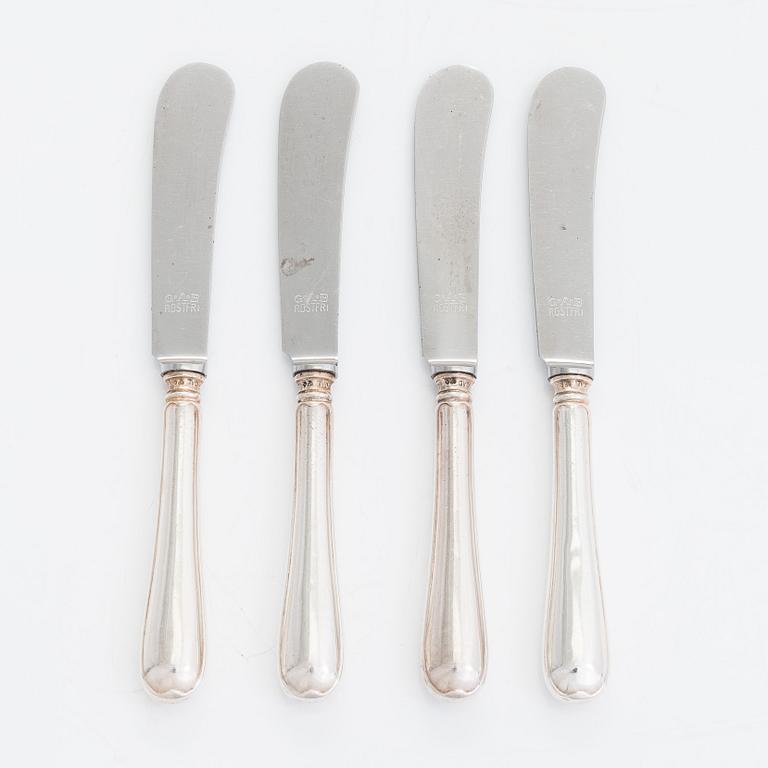 Bestick, 26 st, silver, "Gammal Svensk", GAB, Stockholm, 1950-tal.