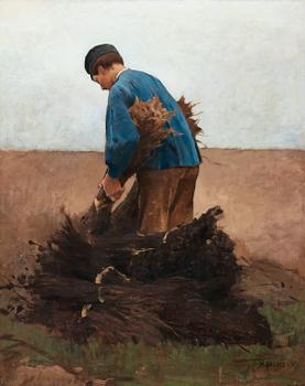 27. Hugo Salmson, Boy gathering firewood.