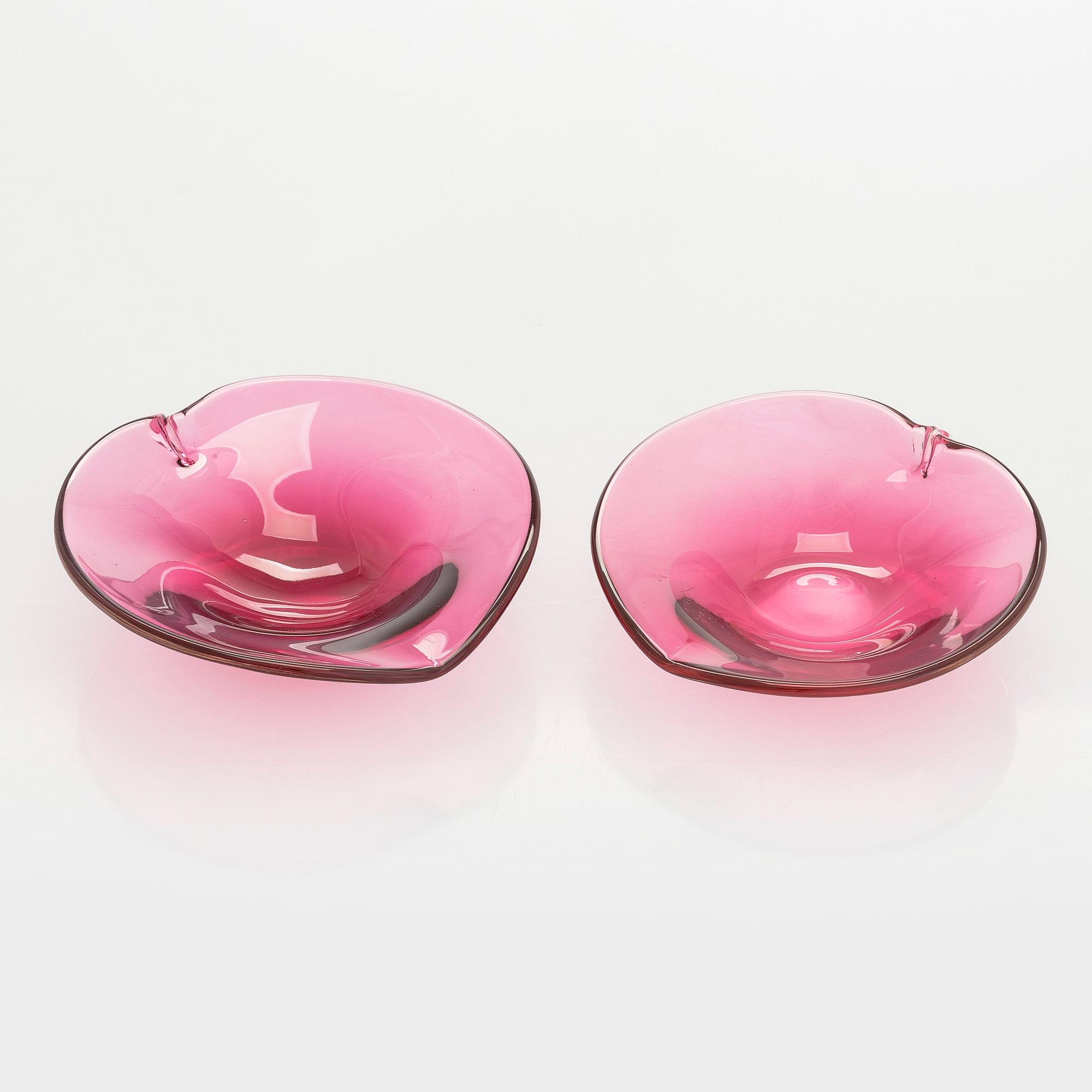 Marita Lybeck, Two glass bowls, Humppila Glassworks, the other one signed ML Humppila.